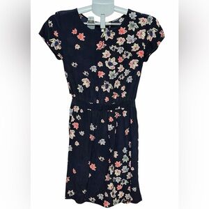 Club Monaco Navy Floral Short-Sleeve Dress